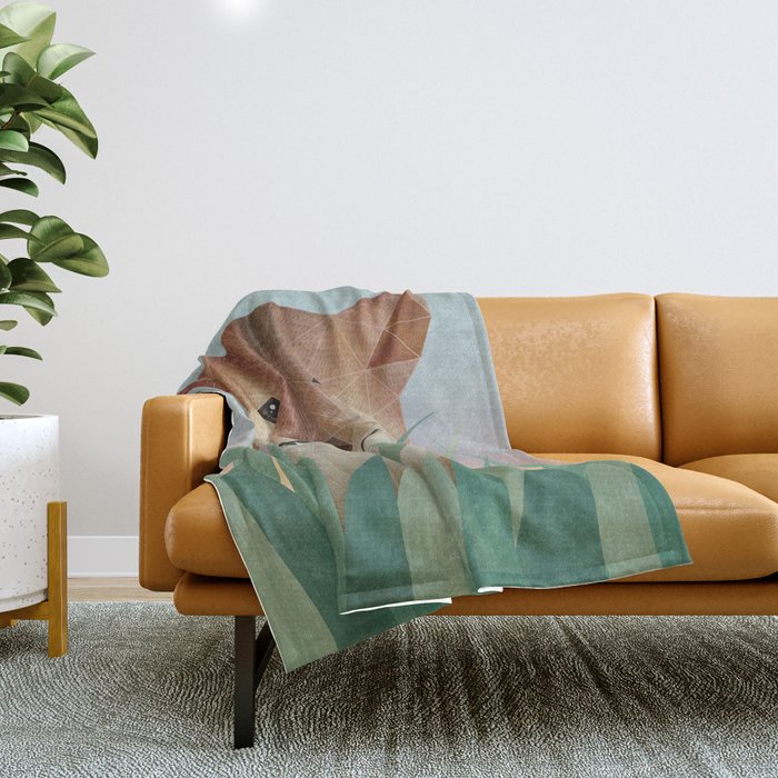 Happy Shiba in the Grass (Sunrise Dog) Throw Blanket Gallery Image 1