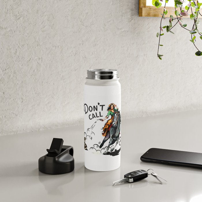Don't Call Me Honey Retro Cowgirl On Horseback V.1 Water Bottle Gallery Image 4