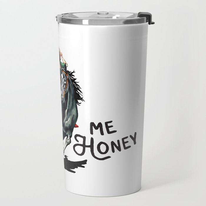 Don't Call Me Honey Retro Cowgirl On Horseback V.1 Travel Mug Gallery Image 2