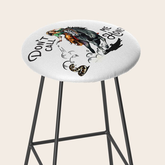 Don't Call Me Honey Retro Cowgirl On Horseback V.1 Stool Gallery Image 2