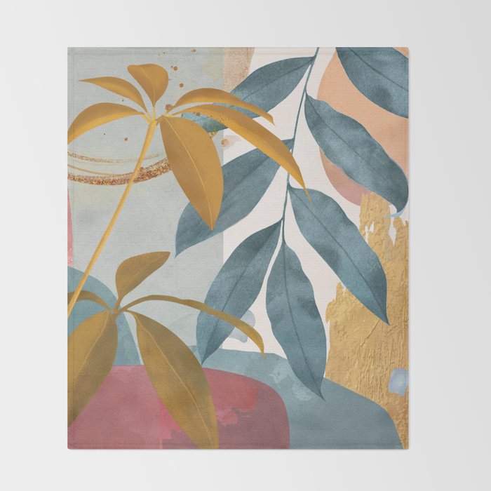 Abstract Tropical Art XIII Throw Blanket Gallery Image 2