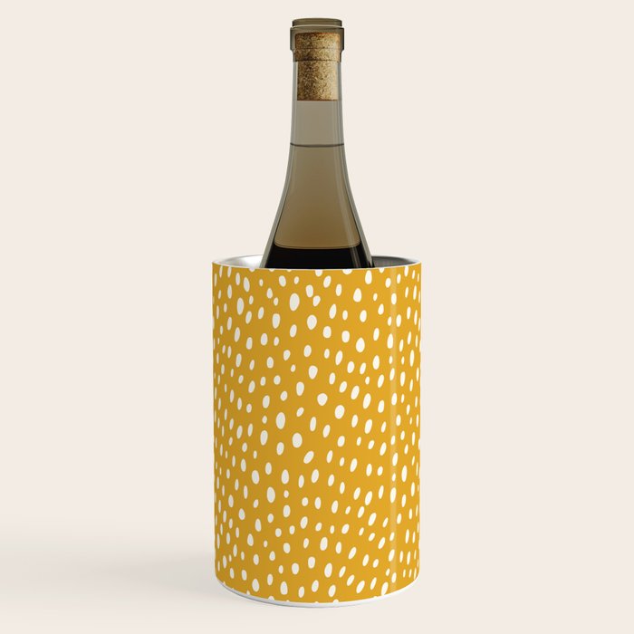 Yellow Polka Dot Spotted Pattern Abstract Print Dots Wine Chiller Gallery Image 2