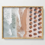 Aerial Beach Print, Beach Photography, Aerial Photography, Blue Ocean Print, Sea Beach Print Serving Tray Gallery Image 1