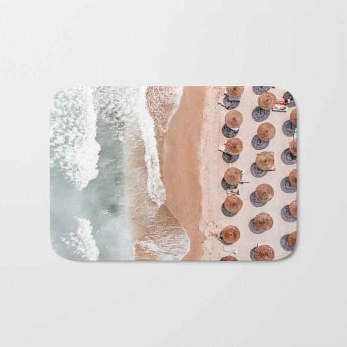 Aerial Beach Print, Beach Photography, Aerial Photography, Blue Ocean Print, Sea Beach Print Bath Mat Gallery Image 1