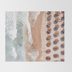 Aerial Beach Print, Beach Photography, Aerial Photography, Blue Ocean Print, Sea Beach Print Throw Blanket Gallery Image 2