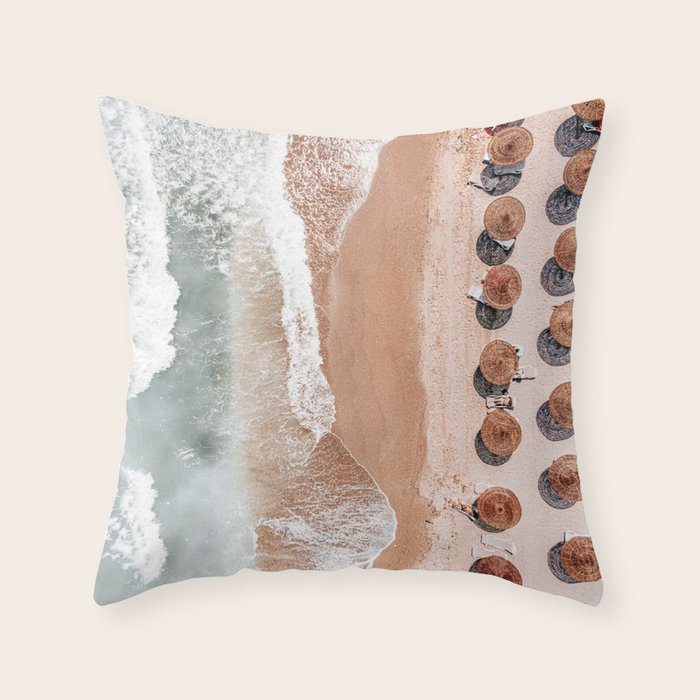 Aerial Beach Print, Beach Photography, Aerial Photography, Blue Ocean Print, Sea Beach Print Throw Pillow Gallery Image 6