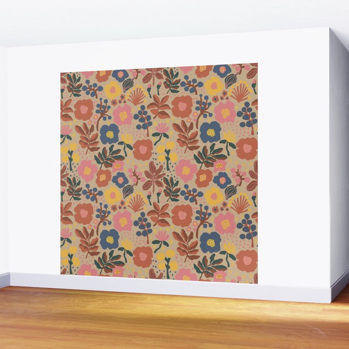 Red blooming Wall Mural Gallery Image 2