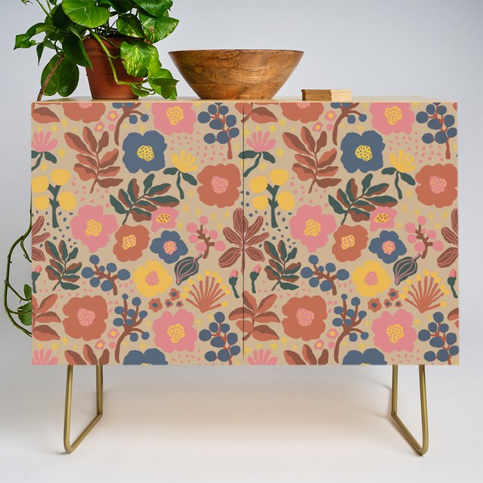 Red blooming Credenza Gallery Image 1