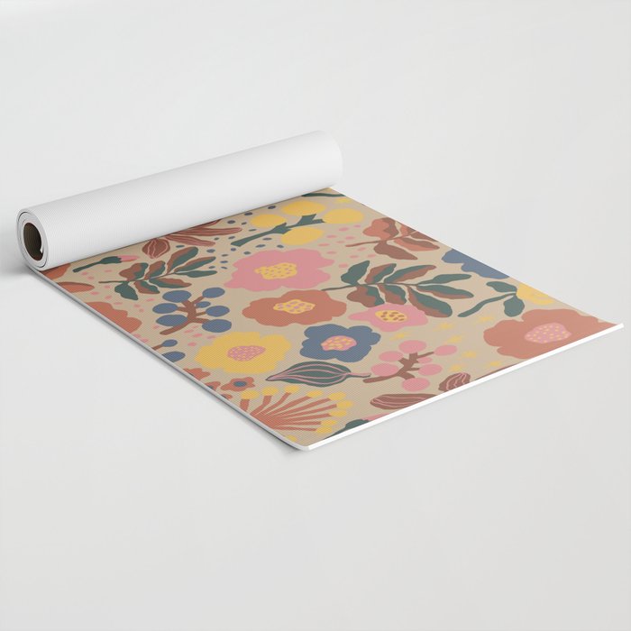 Red blooming Yoga Mat Gallery Image 2