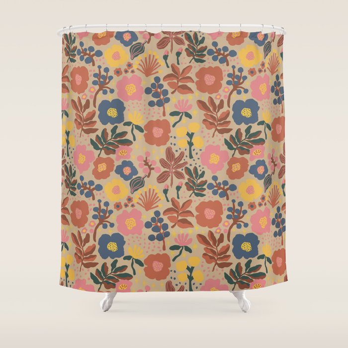 Red blooming Shower Curtain Gallery Image 1