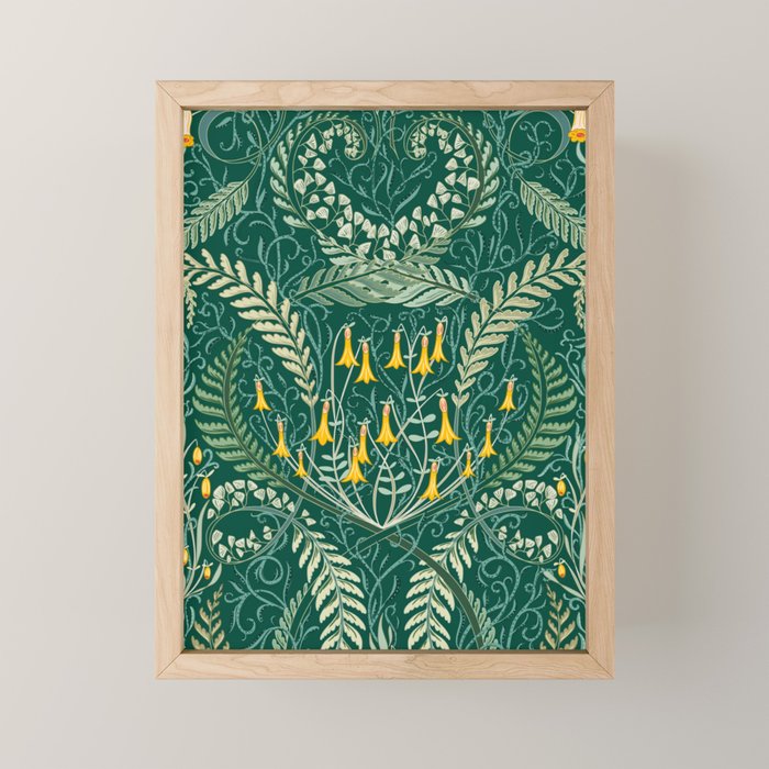 Woodland soil Morris style shining emerald Mini Art Print Gallery Image 1