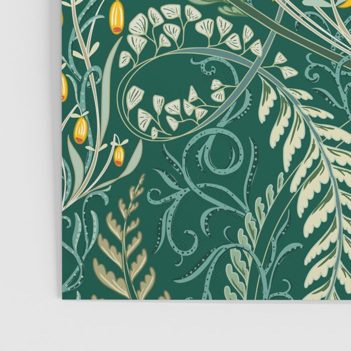 Woodland soil Morris style shining emerald Poster Gallery Image 3
