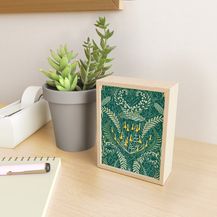 Woodland soil Morris style shining emerald Mini Art Print Gallery Image 2