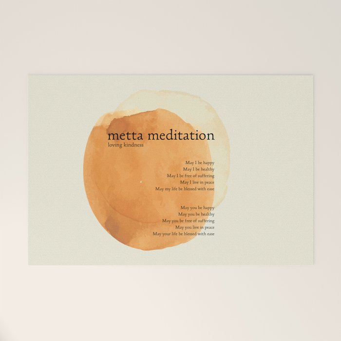 Metta Meditation Orange Loving Kindness Welcome Mat Gallery Image 1
