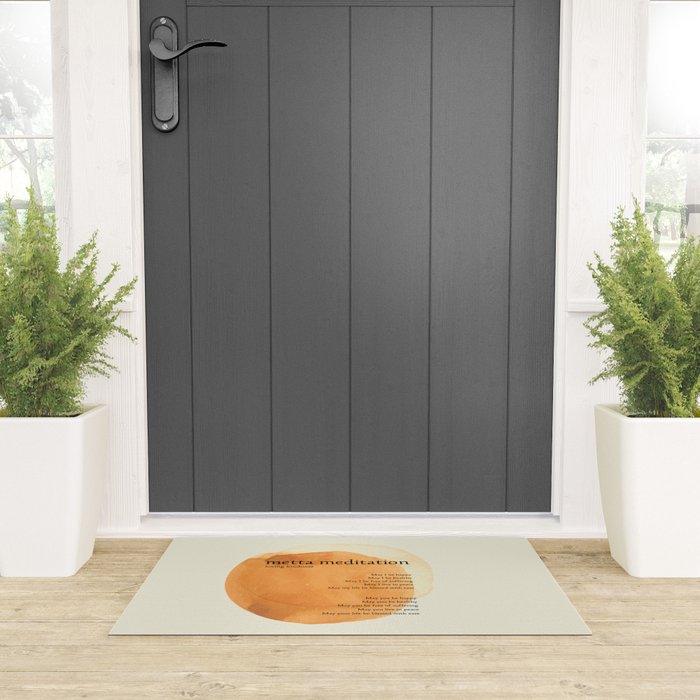 Metta Meditation Orange Loving Kindness Welcome Mat Gallery Image 3