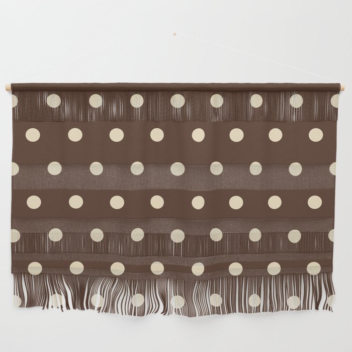 Vintage polka dots baroque brown & cream Wall Hanging Gallery Image 1