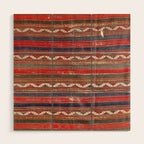 Denizli West Anatolian Kilim Print Wood Wall Art Gallery Image 1