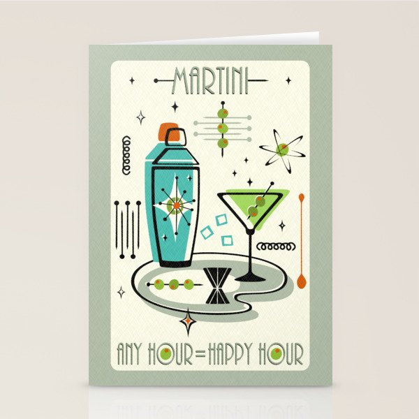 Atomic Martini ©studioxtine Stationery Card Gallery Image 2