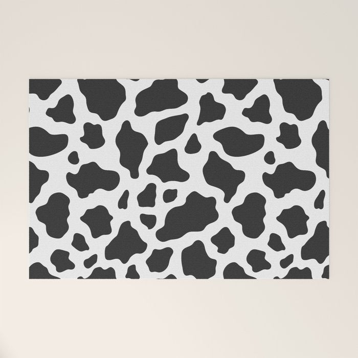 Black and White Cow Print Welcome Mat Gallery Image 1