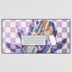 Modern artistic flowery tropical Desk Mat Gallery Image 1
