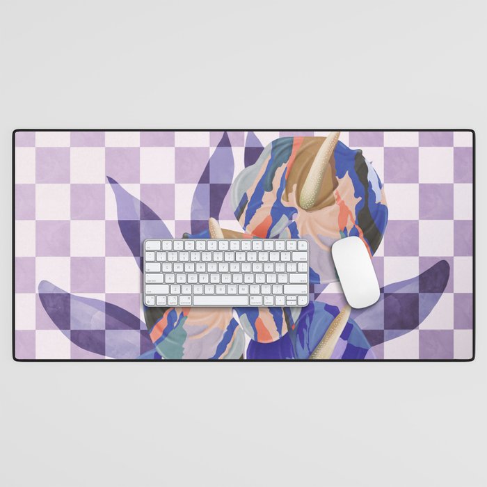 Modern artistic flowery tropical Desk Mat Gallery Image 1