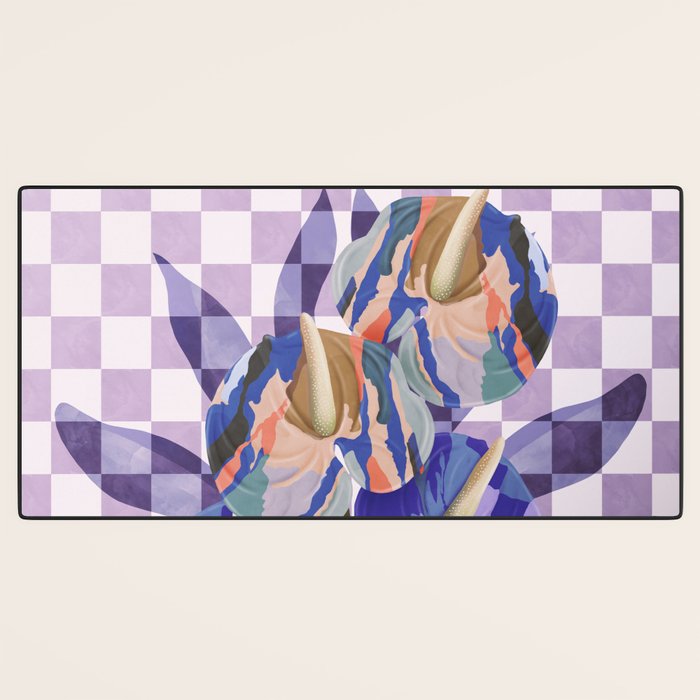 Modern artistic flowery tropical Desk Mat Gallery Image 3