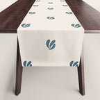 Leafy pattern - teal Table Runner Gallery Image 1