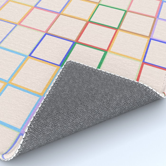 Pastel Color Square Pattern Checkered Rug Gallery Image 4