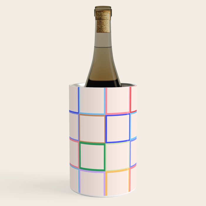 Pastel Color Square Pattern Checkered Wine Chiller Gallery Image 2