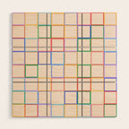 Pastel Color Square Pattern Checkered Wood Wall Art Gallery Image 1