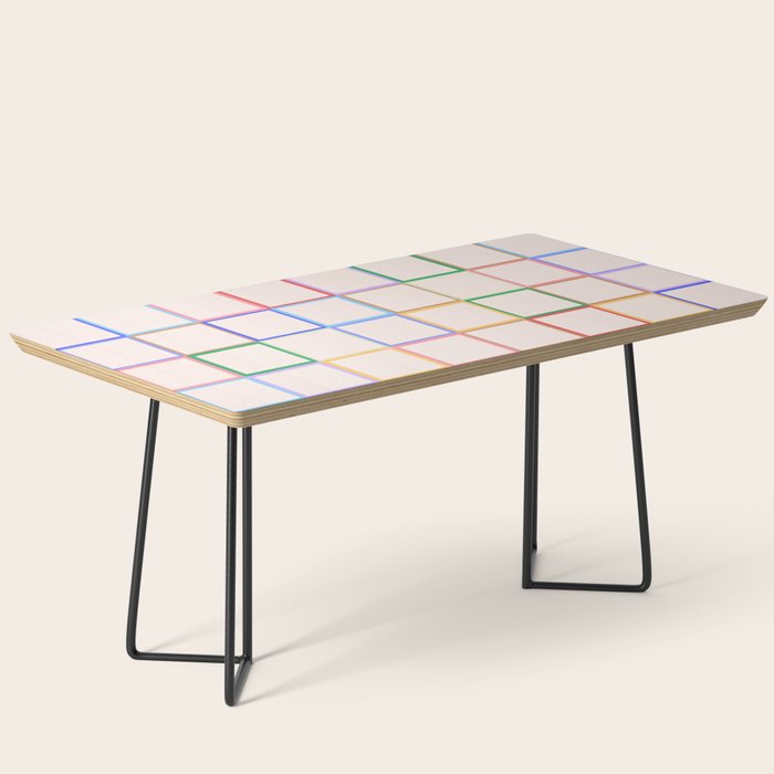 Pastel Color Square Pattern Checkered Coffee Table Gallery Image 1
