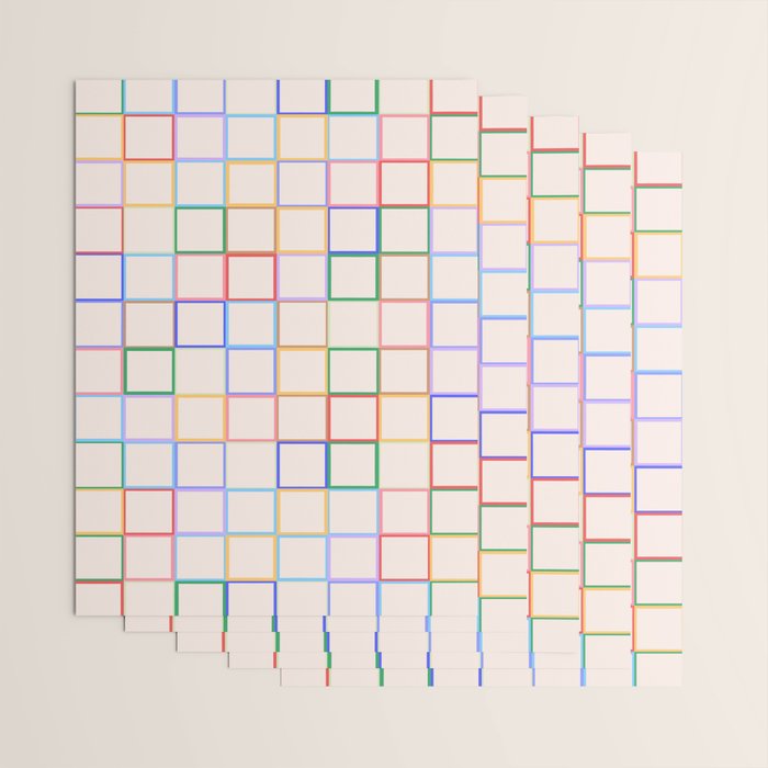 Pastel Color Square Pattern Checkered Wrapping Paper Gallery Image 3