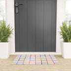 Pastel Color Square Pattern Checkered Welcome Mat Gallery Image 3
