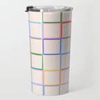 Pastel Color Square Pattern Checkered Travel Mug Gallery Image 3