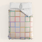 Pastel Color Square Pattern Checkered Duvet Cover Gallery Image 6