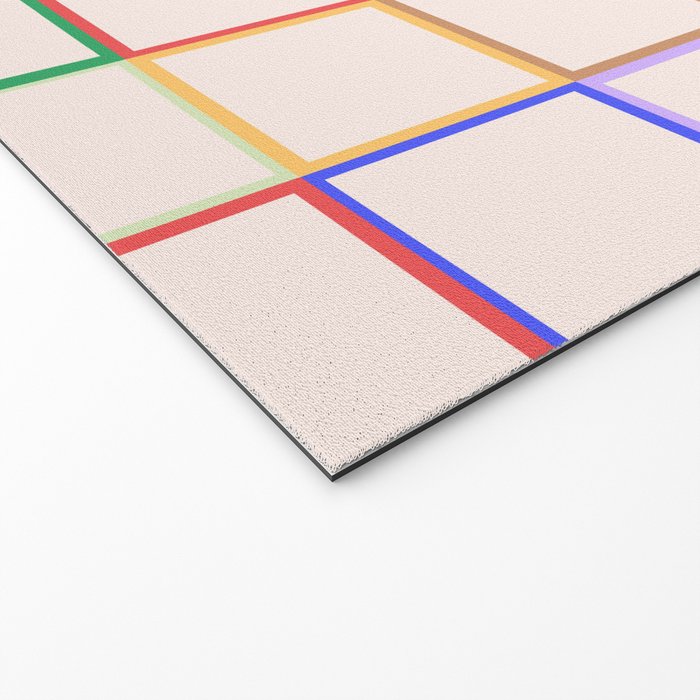 Pastel Color Square Pattern Checkered Welcome Mat Gallery Image 2