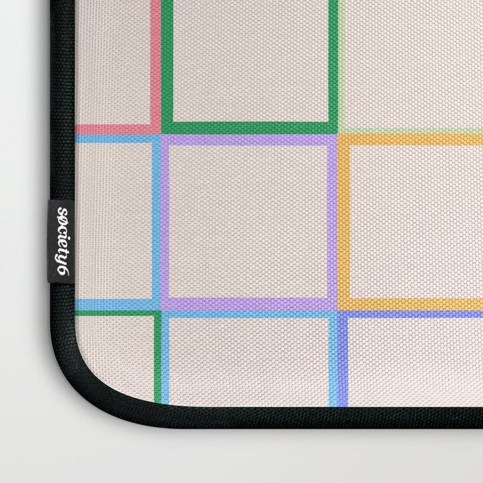 Pastel Color Square Pattern Checkered Laptop Sleeve Gallery Image 3