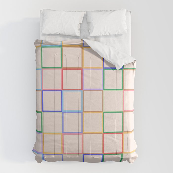 Pastel Color Square Pattern Checkered Comforter Gallery Image 6