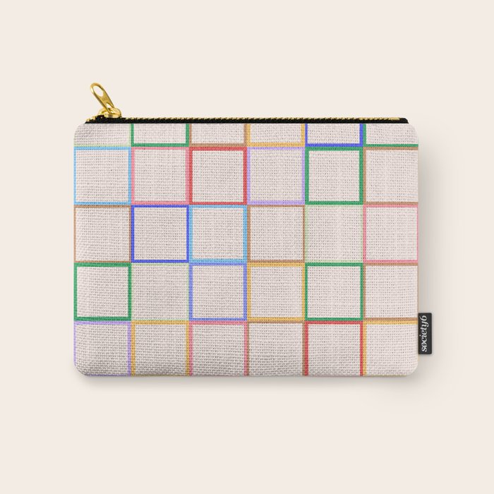 Pastel Color Square Pattern Checkered Carry All Pouch Gallery Image 1
