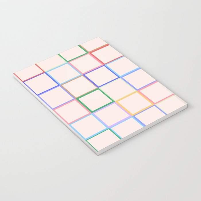 Pastel Color Square Pattern Checkered Notebook Gallery Image 3