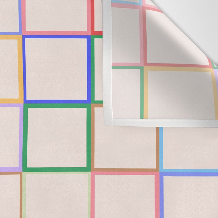 Pastel Color Square Pattern Checkered Wall Tapestry Gallery Image 3