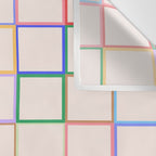 Pastel Color Square Pattern Checkered Wall Tapestry Gallery Image 3