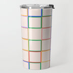 Pastel Color Square Pattern Checkered Travel Mug Gallery Image 2