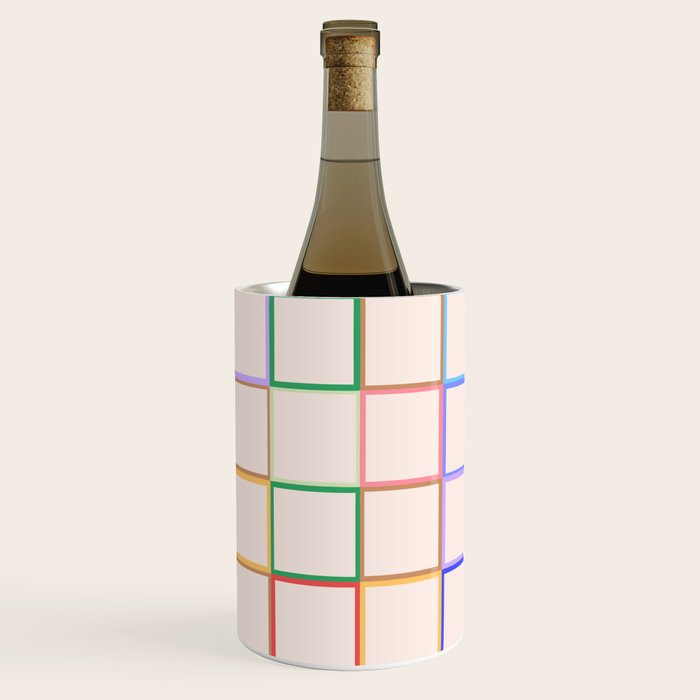 Pastel Color Square Pattern Checkered Wine Chiller Gallery Image 3