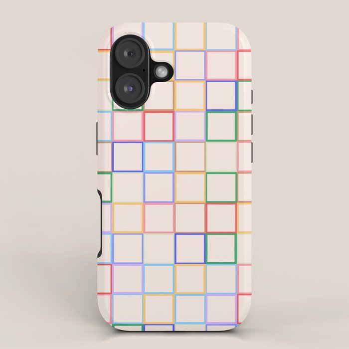Pastel Color Square Pattern Checkered iPhone Case Gallery Image 1