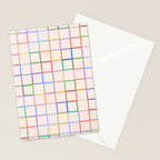 Pastel Color Square Pattern Checkered Stationery Card Gallery Image 2