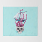 RELEASE THE KRAKEN Throw Blanket Gallery Image 2