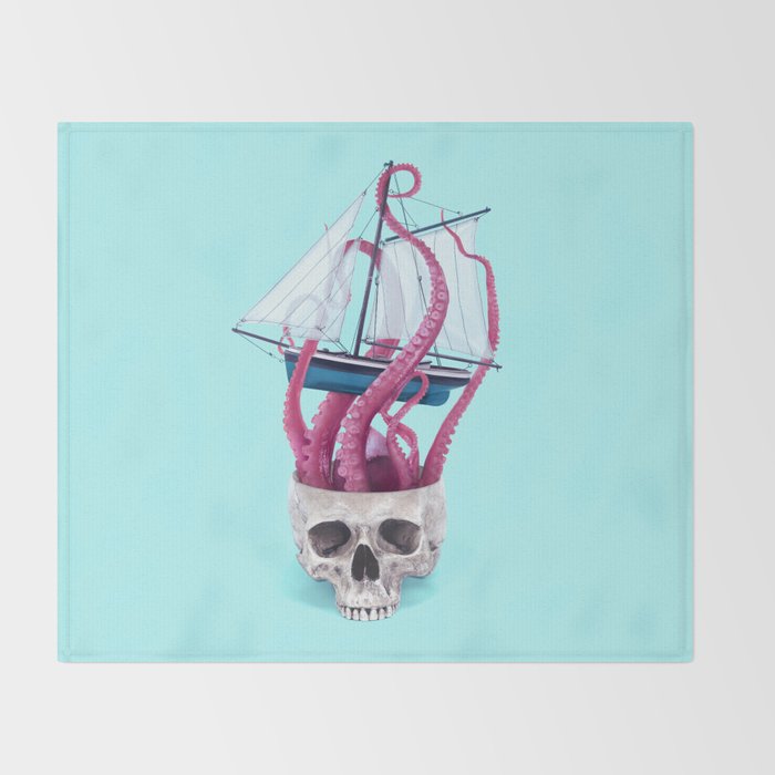 RELEASE THE KRAKEN Throw Blanket Gallery Image 2