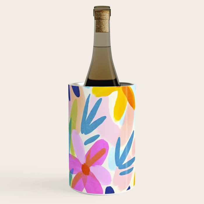 Sunny Day Bold Abstract Florals Multicolor Cheerful Summer Pattern Wine Chiller Gallery Image 3
