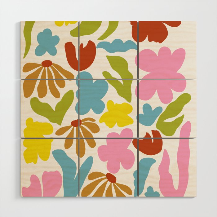 Floral Fusion Wood Wall Art Gallery Image 1